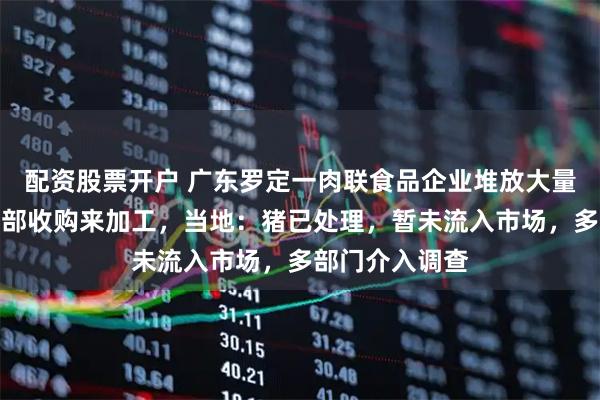 配资股票开户 广东罗定一肉联食品企业堆放大量死猪，疑从外部收购来加工，当地：猪已处理，暂未流入市场，多部门介入调查