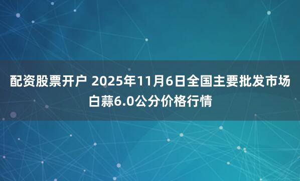 配资股票开户 2025年11月6日全国主要批发市场白蒜6.0公分价格行情